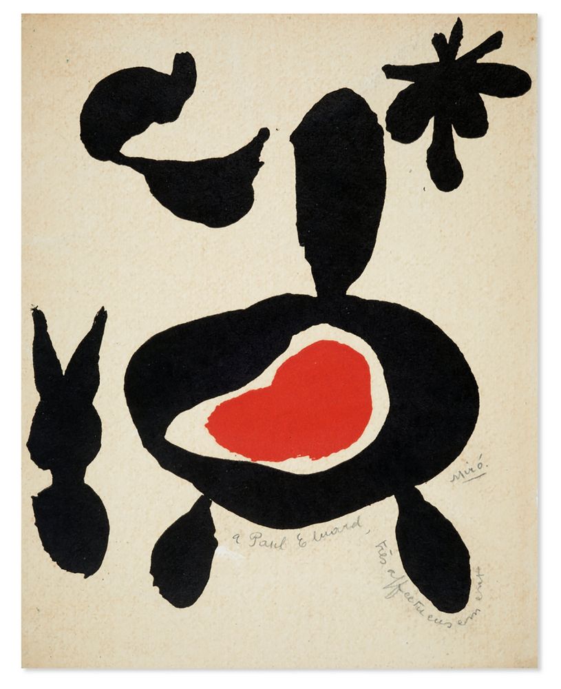 Illustrated Book Miró - Joan Miró. An exhibition of paintings, gouaches, pastels and bronzes from 1942 to 1946. Signed to Paul Eluard (1947)