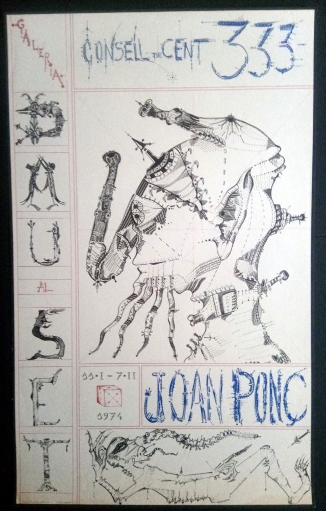 Poster Ponç - Joan Ponç Dau al Set 1974
