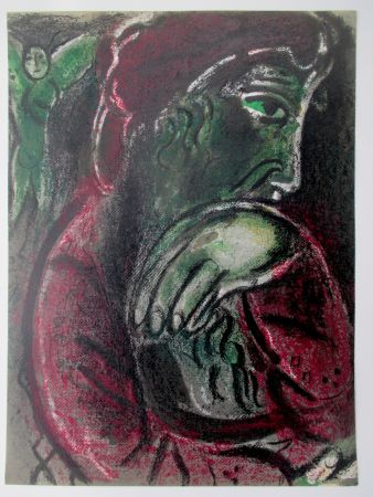 Lithograph Chagall - Job Desespere/ Job in despair