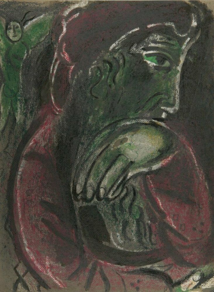 Lithograph Chagall - Job Disconsolate from 
