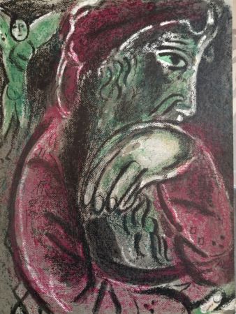 Lithograph Chagall - Job désespéré