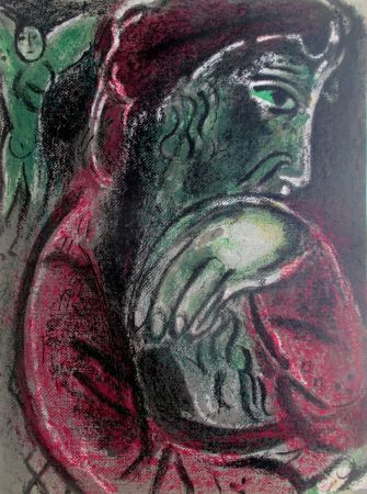 Lithograph Chagall - Job Désespéré