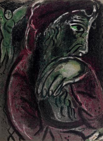 Lithograph Chagall - Job désespéré, 1960