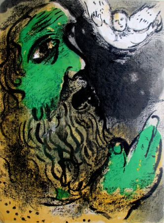 Lithograph Chagall - Job en prière