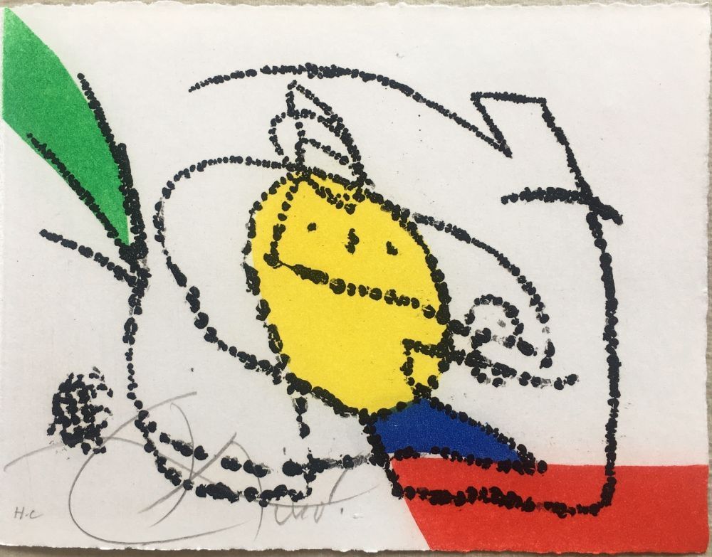 Illustrated Book Miró - Jordi de Sant Jordi : CHANSON DES CONTRAIRES. Une gravure signée de Joan Miró (1976).