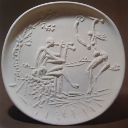 Ceramic Picasso - Joueur de diaule et faune