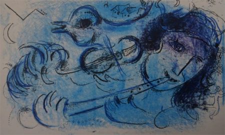 Lithograph Chagall - Joueur de Flute