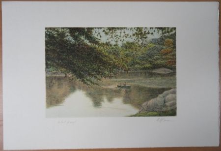 Lithograph Altman - Journey on the lake
