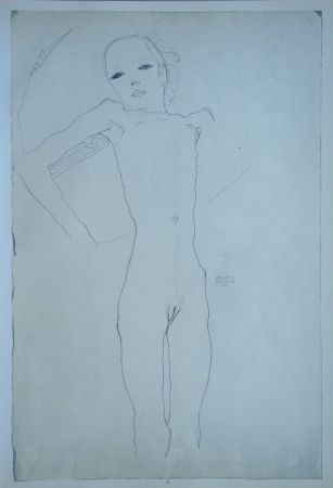 Screenprint Schiele (After) - Junge Frau nackt und liegend
