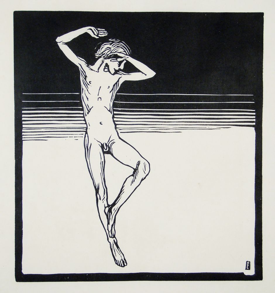 Woodcut Lang - Jüngling (Youth)