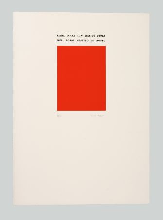 Screenprint Isgro - Karl Marx (in basso) fuma nel rosso vestito di rosso