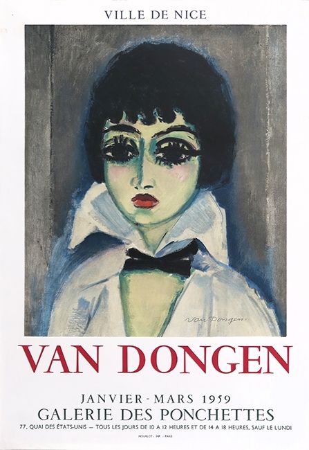 Lithograph Van Dongen - Kees Van Dongen (1877-1968). Affiche Galerie des Ponchettes. 1959. Lithographie.