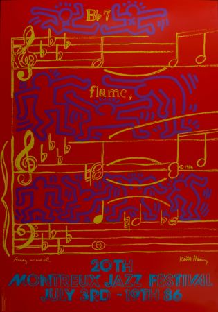 Screenprint Warhol - (& Keith Haring) - Montreux Jazz Festival, 1986