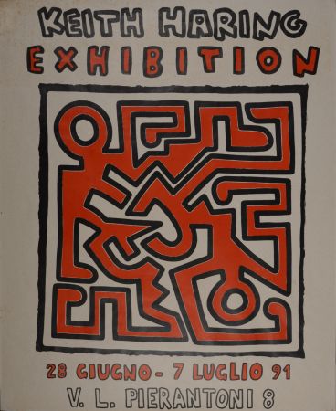 Screenprint Haring - Keith Haring Exhibition, 28 Giugno - 7 Luglio 91, 1991