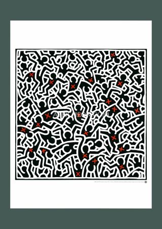 Lithograph Haring - Keith Haring 'Untitled (April 1985)' Original 1999 Pop Art Poster Print in Excellent Condition with Certificate