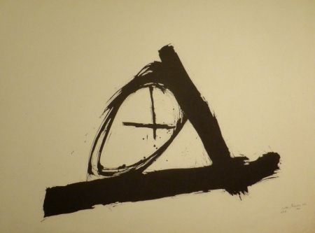 Lithograph Bissier - Komposition mit Kreuz und Kreis