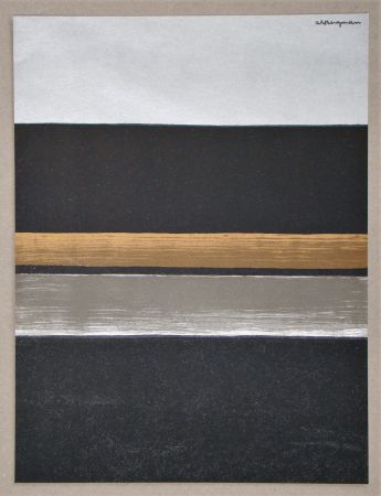 Lithograph Bergmann - L 11 - 1970 Horizon noir