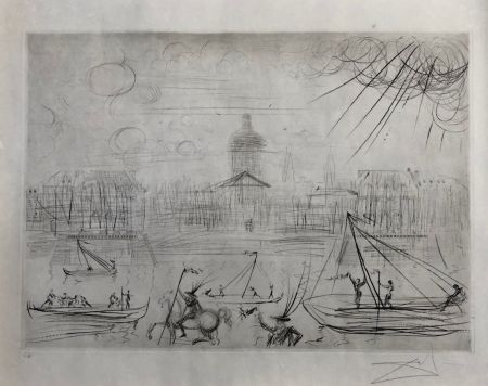 Engraving Dali - L' académie des beaux arts de París