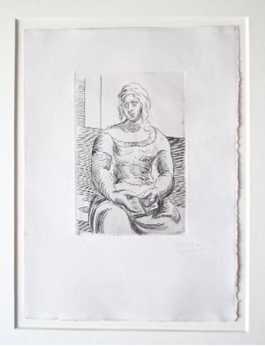 Etching Picasso -  L’ Italienne (s. ta130) Femme au Livre 