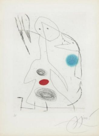 Etching And Aquatint Miró - L Ultime Menace