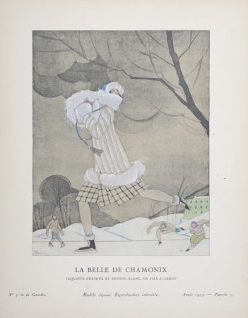 Pochoir Martin - La Belle de Chamonix, 1924