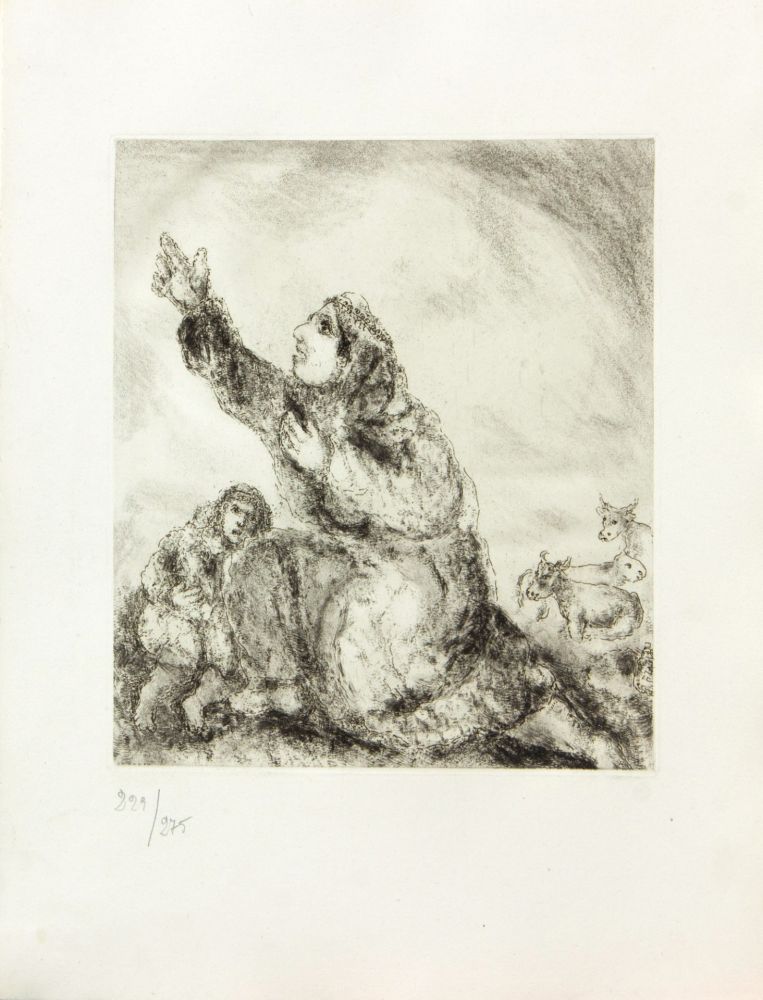 Etching Chagall - LA BIBLE ( ANNE INVOQUE L'ETERNEL )