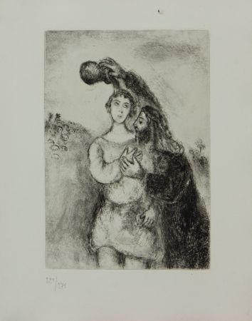 Etching Chagall - LA BIBLE ( L' ONCTION DU ROE SALOMON )
