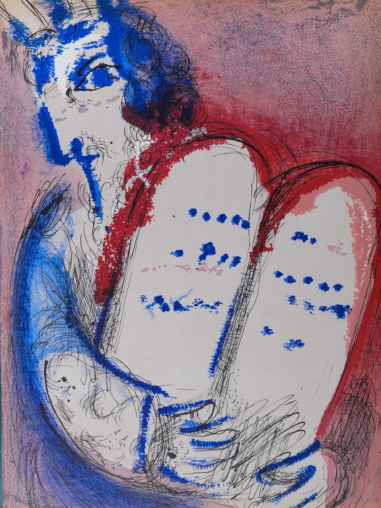 Lithograph Chagall - La Bible : Moïse, 1956