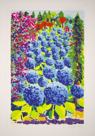 Screenprint Faccincani - La cascata delle ortensie blu