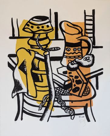 Lithograph Leger - La chaise 