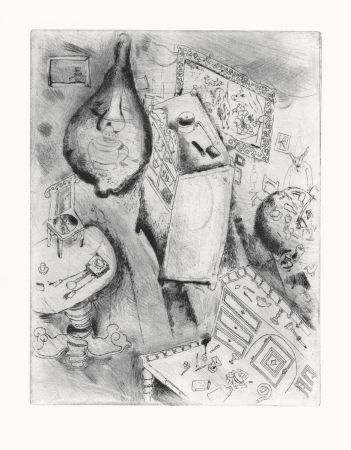 Engraving Chagall - La Chambre de Pliouchkine
