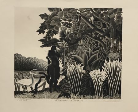 Etching And Aquatint Rousseau - La Charmeuse de Serpents (Black and White)