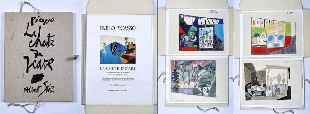 Lithograph Picasso - LA CHUTE D'ICARE : 7 photolithographies couleurs. Album (Albert Skira, 1972).