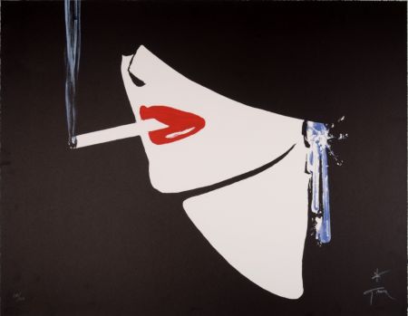 Lithograph Gruau - La cigarette, 1988 - Hand-signed!