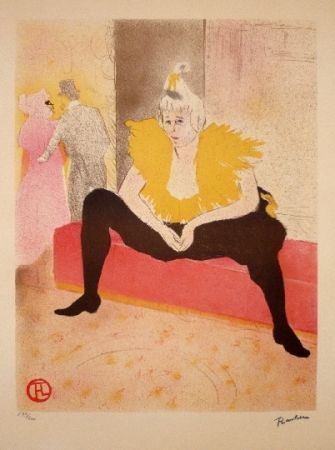 Lithograph Toulouse-Lautrec - La clownesse assise