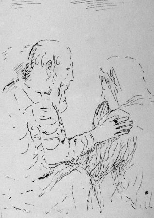 Lithograph Bonnard - La confessione