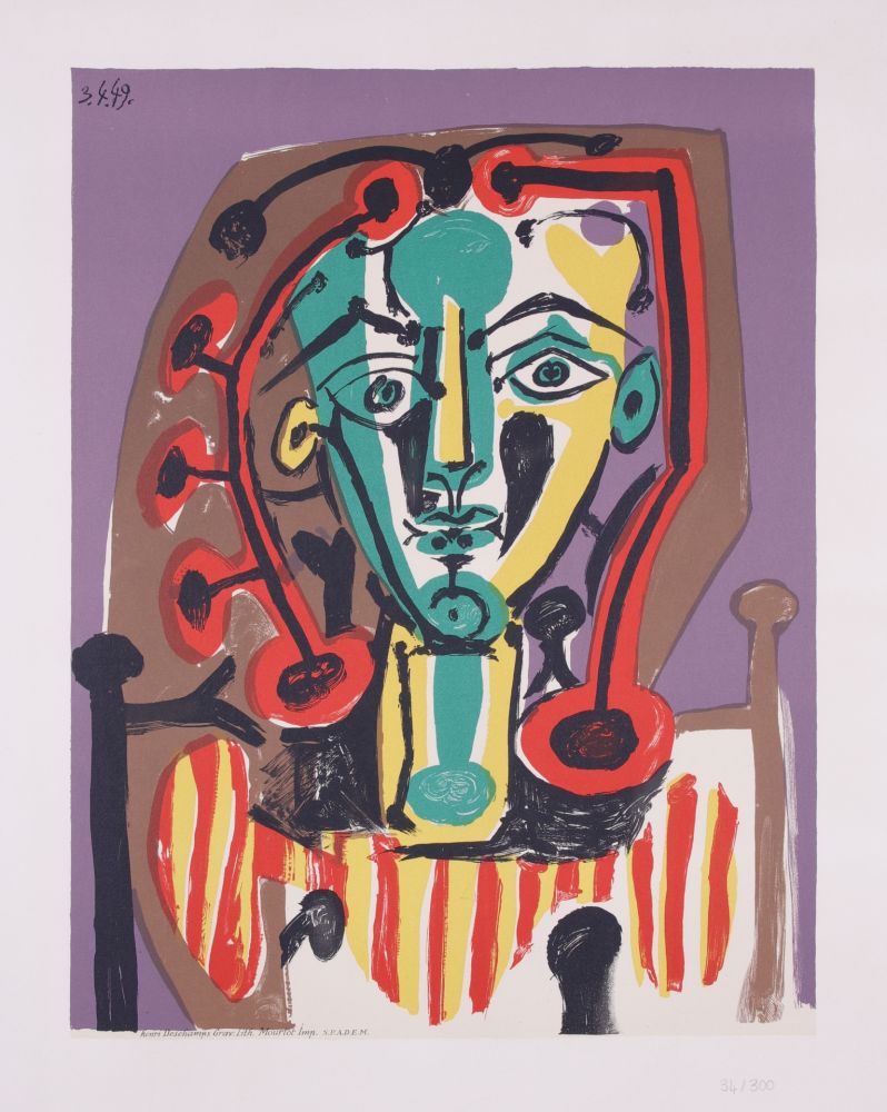 Lithograph Picasso - La corsage Raye