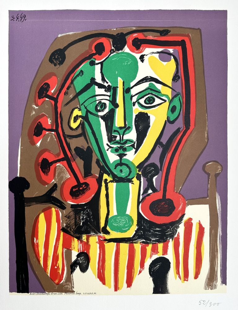 Lithograph Picasso - La Corsage rayé