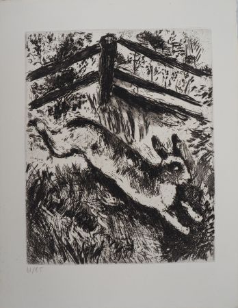 Etching Chagall - La course du lièvre (Le lièvre et les grenouilles)