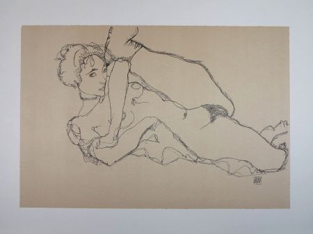 Lithograph Schiele - LA DANSEUSE NUE / THE NUDE DANCER - 1914 