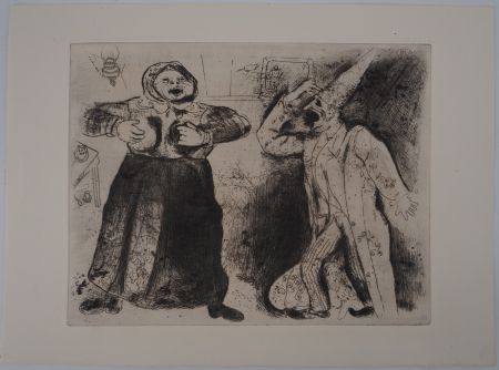 Etching Chagall - La dispute (Dispute de Pliouchkine et de Mavra)