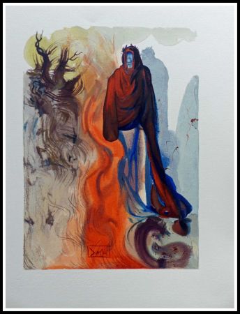 Woodcut Dali - LA DIVINE COMEDIE - Apparition de Dante