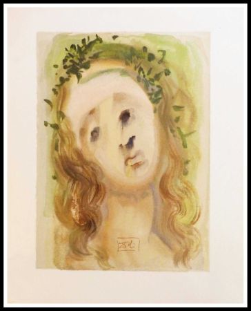 Woodcut Dali - LA DIVINE COMEDIE - Le visage de Virgile