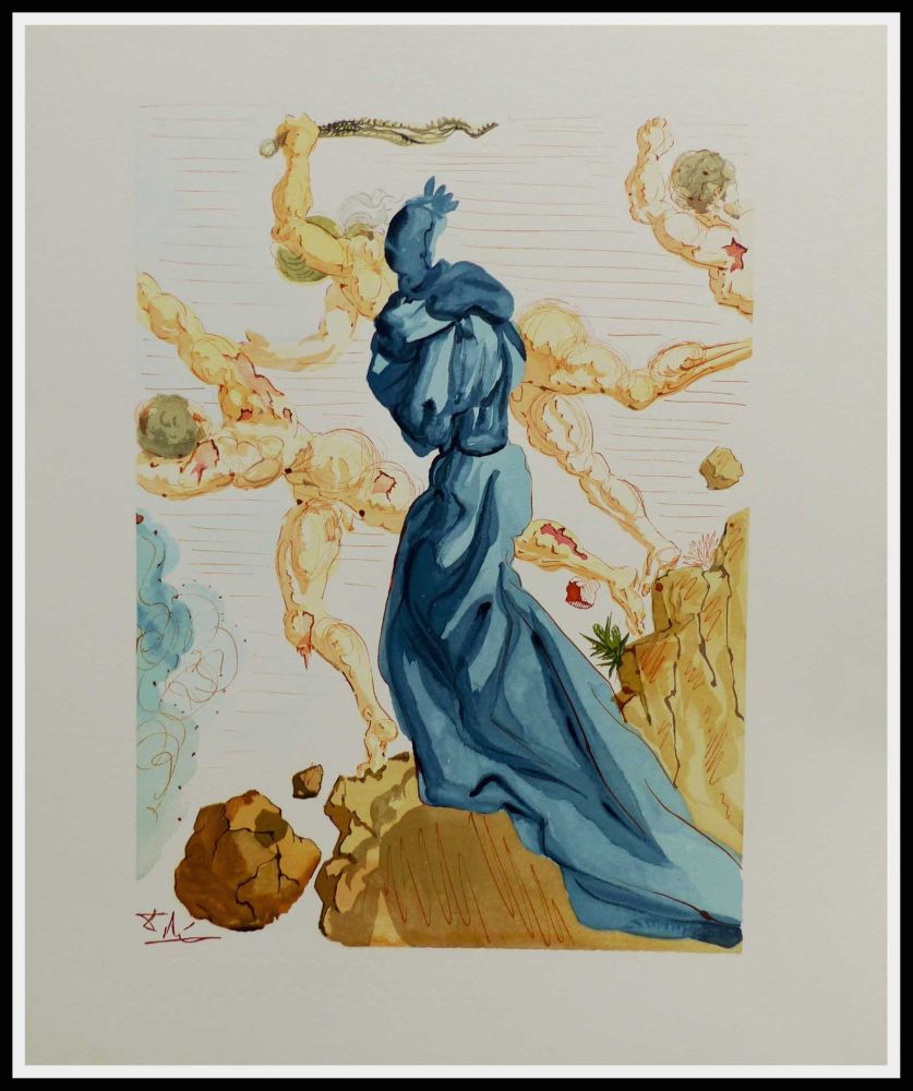 Woodcut Dali - LA DIVINE COMEDIE - Les margelles de Phlégéton
