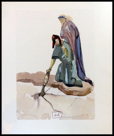 Woodcut Dali - LA DIVINE COMEDIE - Les traitres envers leur patrie