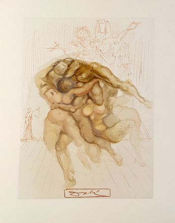 Woodcut Dali - La Divine Comédie - Enfer 08 - Les Coléreux