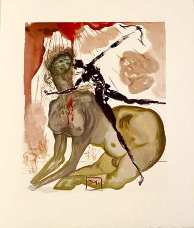 Woodcut Dali - La Divine Comédie - Enfer 12 - Le Minotaure