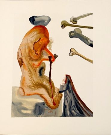Woodcut Dali - La Divine Comédie - Enfer 18 - Les Trompeurs