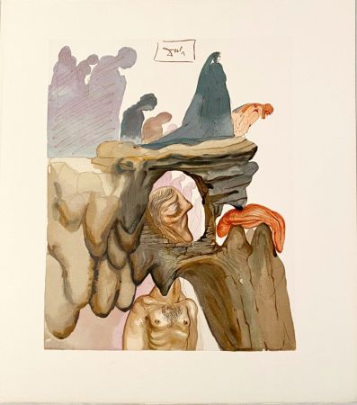 Woodcut Dali - La Divine Comédie - Enfer 22 - Les Prévaricateurs