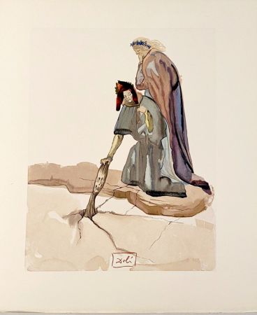 Woodcut Dali - La Divine Comédie - Enfer 32 - Les Traitres envers leur Patrie